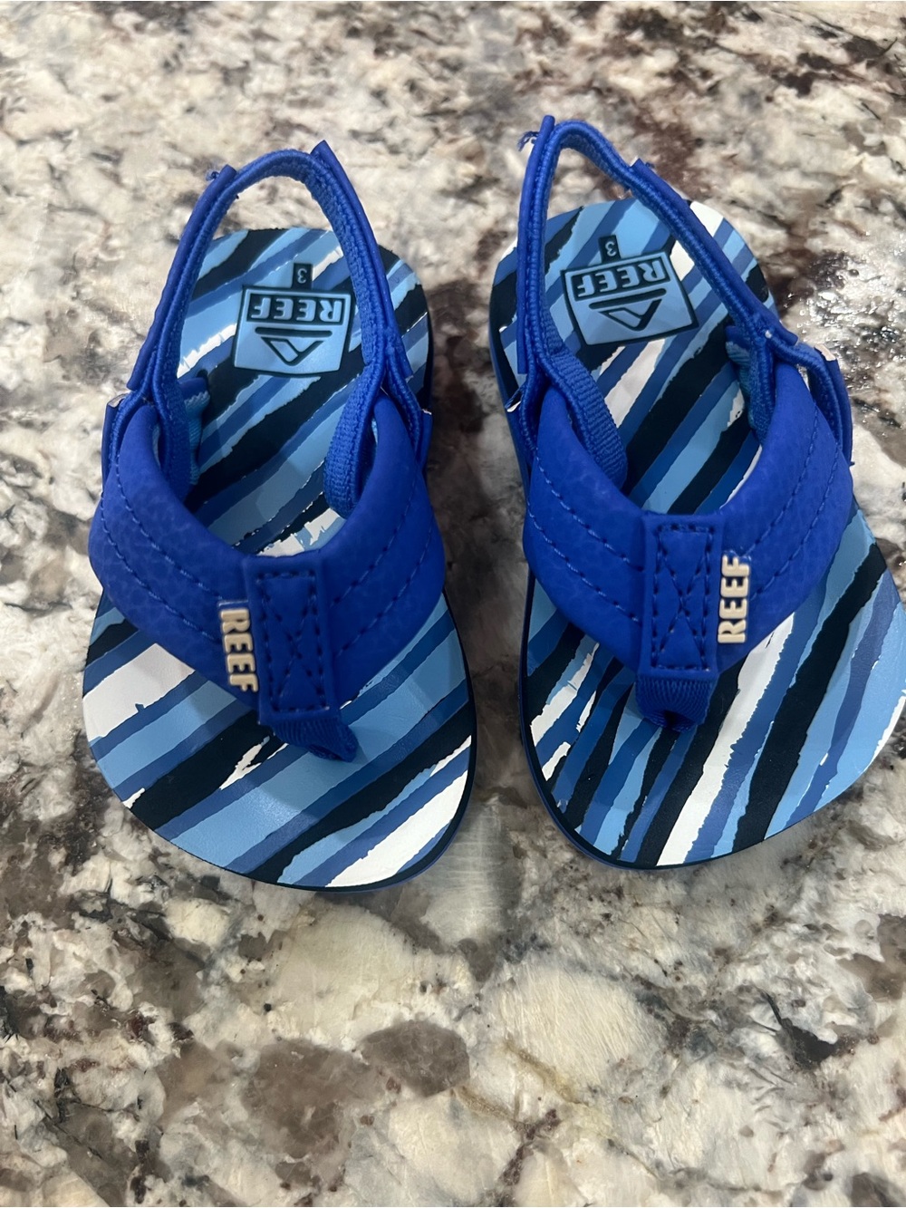Reef Toddler Royal Blue Striped Backstrap Sandals